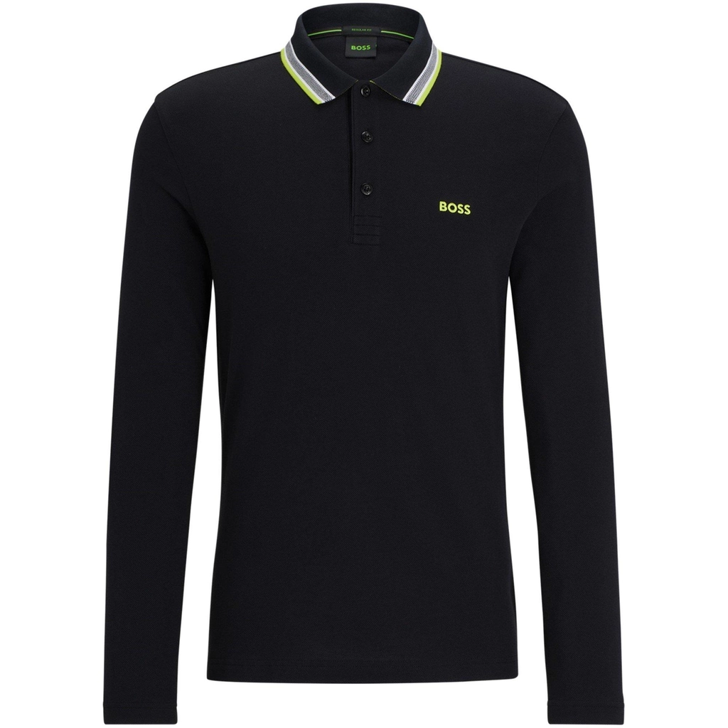 Hugo Boss Plisy Long Sleeve Polo Shirt - Black 006